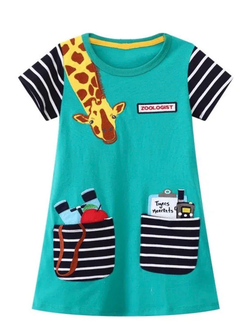 Fauxden Zoologist Career Appliqué Dress Sz 7-8